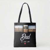 Dad Established White Script Red Heart 3 Photo  トートバッグ (正面)
