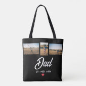 Dad Established White Script Red Heart 3 Photo  トートバッグ (裏面)