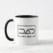 Dad Established Year モダンなタイポグラフィ マグカップ (左)