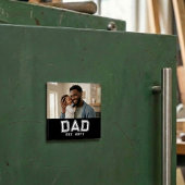 Dad Established Year Bold White Black Photo マグネット