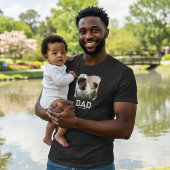 Dad Established Year Bold White Black Photo Tシャツ