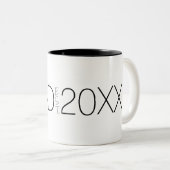 Dad Established Year Modern Script design ツートーンマグカップ (正面右)