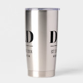 Dad Established Year Names Number Bold Font 保温保冷タンブラー (左面)