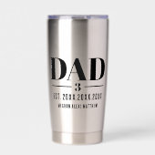 Dad Established Year Names Number Bold Font 保温保冷タンブラー (正面)