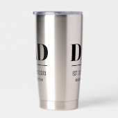 Dad Established Year Names Number Bold Font 保温保冷タンブラー (右面)