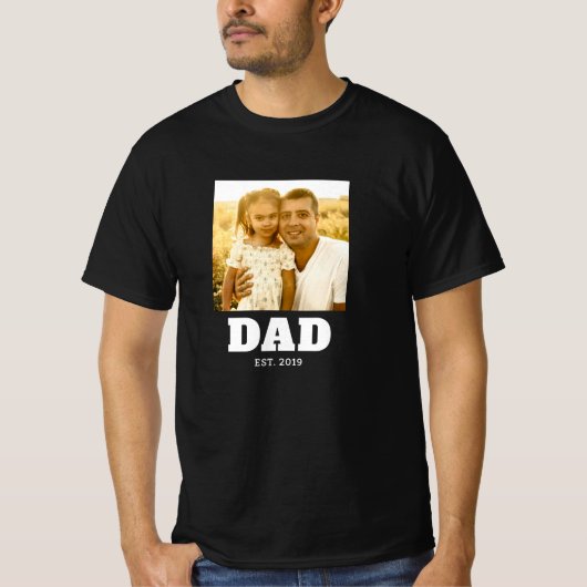 Dad Established Year Photo T-Shirt Tシャツ (正面)