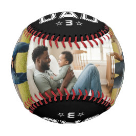 Dad Established Years Bold Black 3 Photo 野球ボール