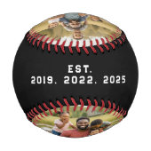 Dad Established Years Bold Black 3 Photo 野球ボール (正面)