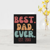 Dad Ever Retro Vintage Font Fathers Day  カード (黄色い花)