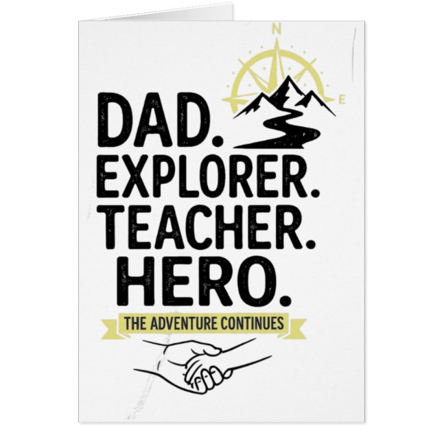 Dad Explorer Teacher Hero Tシャツ | アドベンチャーお父さん (正面)