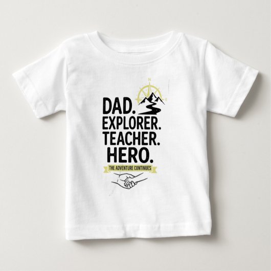 Dad Explorer Teacher Hero Tシャツ | アドベンチャーお父さん (正面)