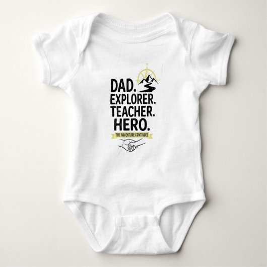 Dad Explorer Teacher Hero Tシャツ | 冒険好きなパパに (正面)