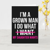 Dad Father I'm A Grown Man I Do What funny Cute カード (黄色い花)
