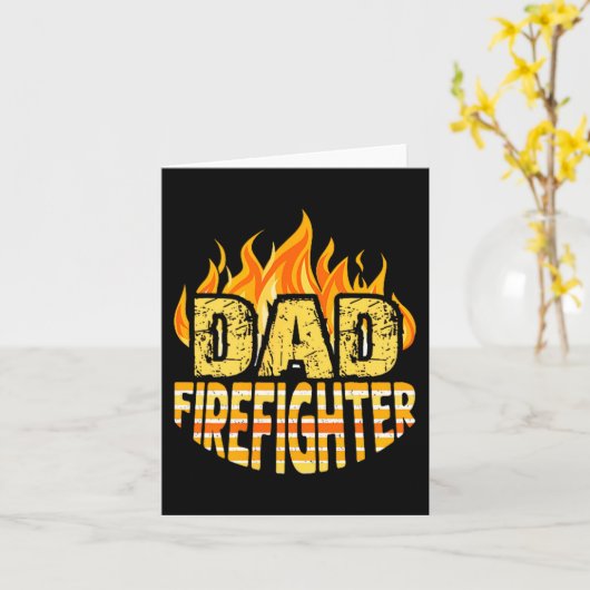Dad Firefighter Fireman Gift Proud Firefighter Quo カード (黄色い花)