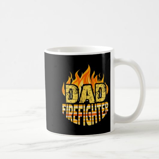 Dad Firefighter Fireman Gift Proud Firefighter Quo コーヒーマグカップ (右)