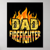 Dad Firefighter Fireman Gift Proud Firefighter Quo ポスター (正面)