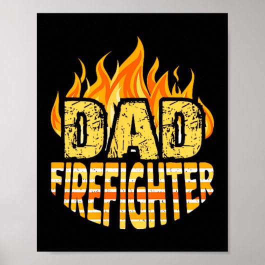 Dad Firefighter Fireman Gift Proud Firefighter Quo ポスター (正面)