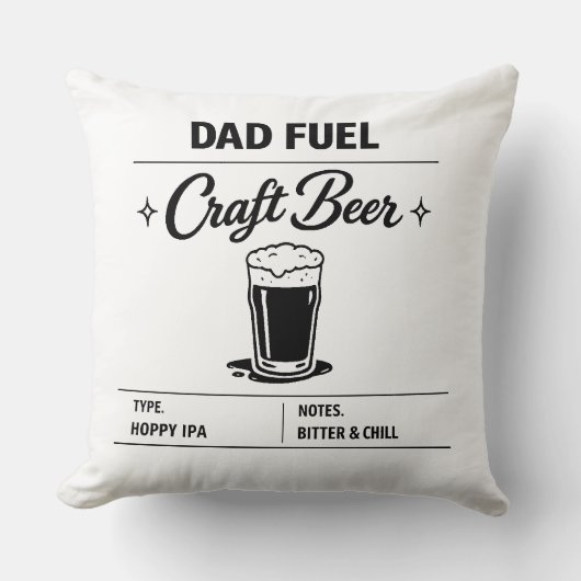 Dad Fuel – クラフトビール父の日 クッション (正面)