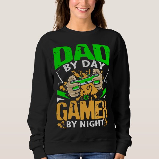 Dad Gamer At Night Fatheru2019s Day スウェットシャツ (正面)