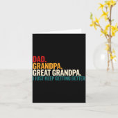 Dad Grandpa Great Grandpa Funny Saying - Dad I Jus カード (黄色い花)
