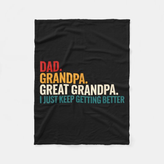Dad Grandpa Great Grandpa Funny Saying - Dad I Jus フリースブランケット (正面)