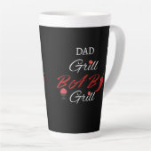 Dad Grill Baby Grill Funny BBQ, Father’s Day Gift カフェラテマグ (右アングル)