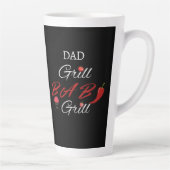 Dad Grill Baby Grill Funny BBQ, Father’s Day Gift カフェラテマグ (右)