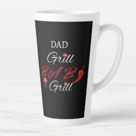 Dad Grill Baby Grill Funny BBQ, Father’s Day Gift  カフェラテマグ