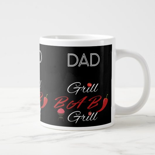 Dad Grill BBQ – Funny Father’s Day Gift for Him ジャンボコーヒーマグカップ (右)