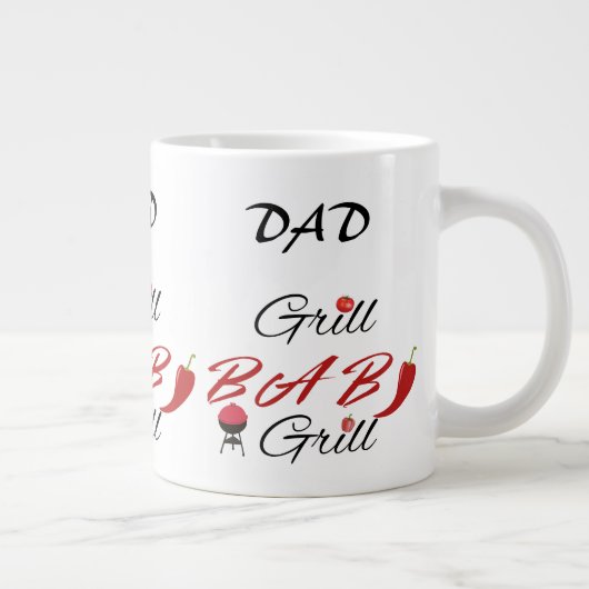 Dad Grill BBQ – Funny Father’s Day Gift for Him ジャンボコーヒーマグカップ (右)