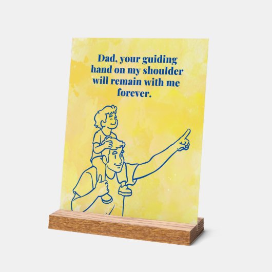 Dad Guiding Hand-Inspirational Fathers Day Quote アクリルサイン (傾斜)