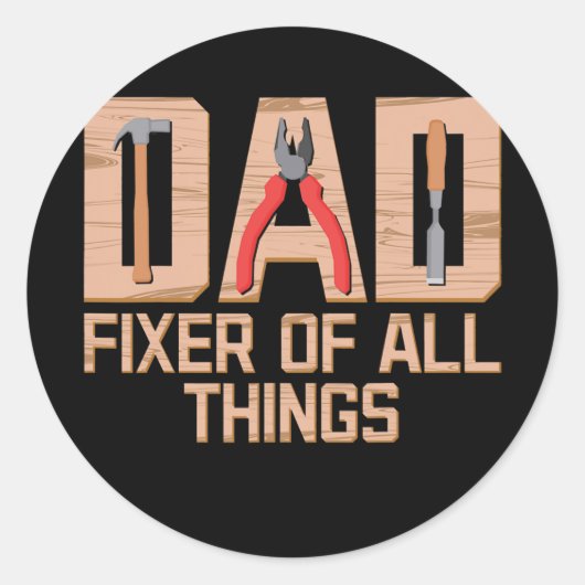 Dad Handyman Woodworker Father's Day Carpenter ラウンドシール (正面)