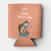 Dad Happy Father's Day Orange Big Fish Strike 缶クーラー (正面)