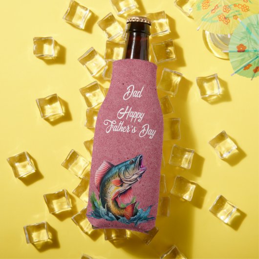 Dad Happy Father's Day Red Big Fish Strike ボトルクーラー (インサイチュ 夏)