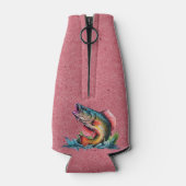 Dad Happy Father's Day Red Big Fish Strike ボトルクーラー (裏面)