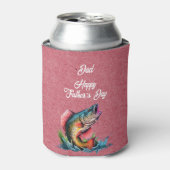 Dad Happy Father's Day Red Big Fish Strike 缶クーラー (缶正面)