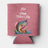 Dad Happy Father's Day Red Big Fish Strike 缶クーラー (正面)
