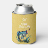 Dad Happy Father's Day Yellow Big Fish Strike 缶クーラー (缶正面)