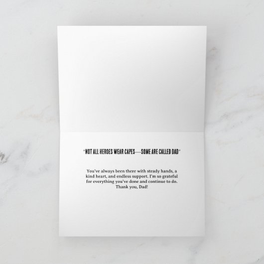 Dad Hero Personalized Father's Day カード (内部)