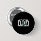 Dad Holding Kids Family Silhouette Father Quote  缶バッジ (正面&裏面)