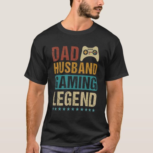 Dad Husband Gaming Legend Tシャツ (正面)