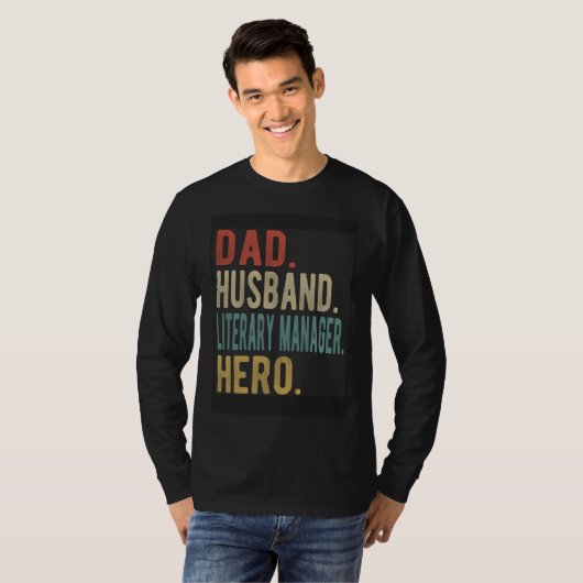 Dad Husband Literary Manager Hero Tシャツ (正面フル)