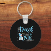Dad In A Winter Onederland Birthday Boy Girl Cute  キーホルダー (正面)