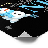 Dad In A Winter Onederland Birthday Boy Girl Cute  ポスター (角)