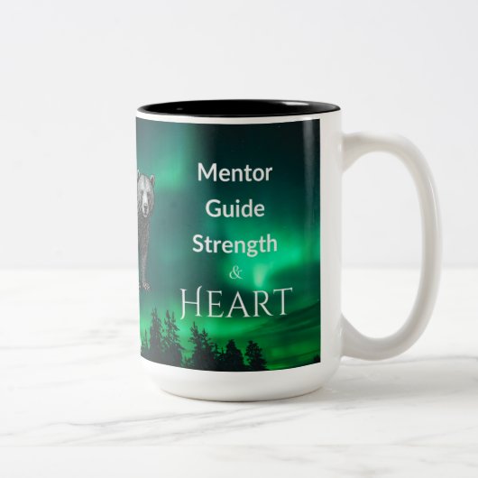 Dad Is Mentor, Guide, Strength & Heart Bear Mug ツートーンマグカップ (右)