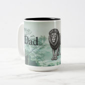 Dad Is Mentor, Guide, Strength & Heart Lion Mug ツートーンマグカップ (正面左)