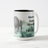 Dad Is Mentor, Guide, Strength & Heart Lion Mug ツートーンマグカップ (正面右)