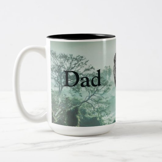 Dad Is Mentor, Guide, Strength & Heart Lion Mug ツートーンマグカップ (左)