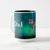Dad Is Mentor, Guide, Strength & Heart Wolf Mug ツートーンマグカップ (正面左)