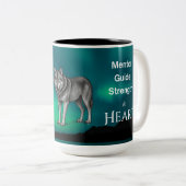 Dad Is Mentor, Guide, Strength & Heart Wolf Mug ツートーンマグカップ (正面右)
